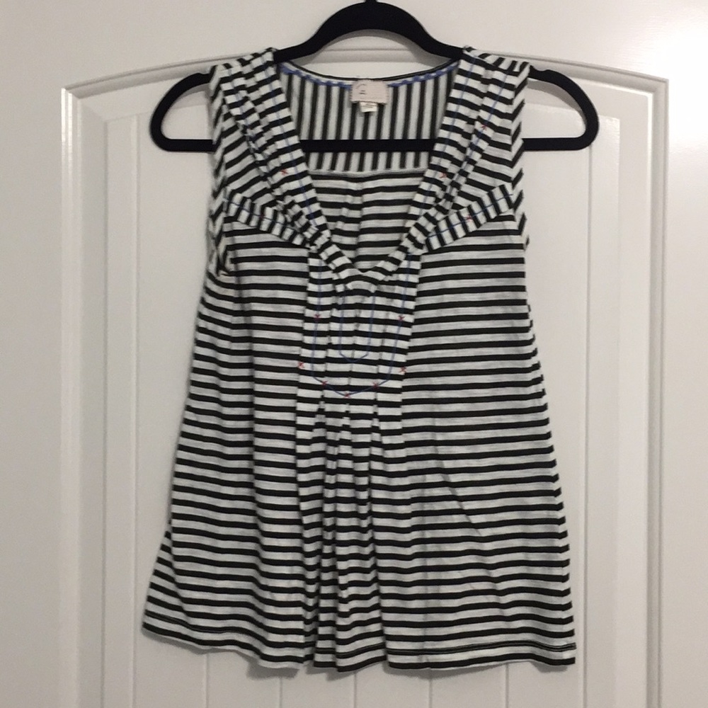 Black and white sailor tank top sz S